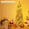 imageGoplus 9 FT PreLit Pencil Christmas Tree Artificial Snow Flocked Hinged Fake Slim Xmas Tree with 470 WarmWhite LED Lights 1310 Branch Tips 98 Pine Cones for Office Home DecorationGreenpencil Tree