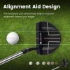 imageGoplus Golf Putter 35 Inches Right Handed Putter wHead Cover Alignment Lines Rubber Grip Grooved Striking Surface Zinc Alloy Head Mallet Style Golf Putter for Men ampamp Women