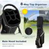 imageGoplus Golf Stand Bag Golf Club Bag 8 Way Top Dividers Cooler Bag 7 Zippered Pockets Adjustable Dual Strap Rain Hood 45LBS Lightweight Portable Golf Bag with Stand for Men Women