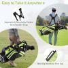imageGoplus Golf Stand Bag Lightweight Golf Club Bag with 6 Way Top Dividers 8 Pockets Cooler Bag Rain Hood Dual Shoulder Strap Umbrella Holder Portable Golf Bag with Stand for Women MenGreen