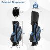 imageGoplus Golf Stand Bag Lightweight Golf Club Bag with 6 Way Top Dividers 8 Pockets Cooler Bag Rain Hood Dual Shoulder Strap Umbrella Holder Portable Golf Bag with Stand for Women MenBlue