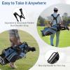 imageGoplus Golf Stand Bag Lightweight Golf Club Bag with 6 Way Top Dividers 8 Pockets Cooler Bag Rain Hood Dual Shoulder Strap Umbrella Holder Portable Golf Bag with Stand for Women MenBlue