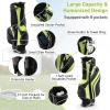 imageGoplus Golf Stand Bag Lightweight Golf Club Bag with 6 Way Top Dividers 8 Pockets Cooler Bag Rain Hood Dual Shoulder Strap Umbrella Holder Portable Golf Bag with Stand for Women MenGreen
