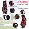 imageGoplus Golf Stand Bag Lightweight Golf Club Bag with 6 Way Top Dividers 8 Pockets Cooler Bag Rain Hood Dual Shoulder Strap Umbrella Holder Portable Golf Bag with Stand for Women MenRed