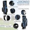 imageGoplus Golf Stand Bag Lightweight Golf Club Bag with 6 Way Top Dividers 8 Pockets Cooler Bag Rain Hood Dual Shoulder Strap Umbrella Holder Portable Golf Bag with Stand for Women MenBlue