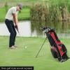 imageGoplus Golf Stand Bag Lightweight Golf Club Bag with 6 Way Top Dividers 8 Pockets Cooler Bag Rain Hood Dual Shoulder Strap Umbrella Holder Portable Golf Bag with Stand for Women MenRed