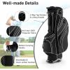 imageGoplus Golf Stand Bag Lightweight Golf Club Bag with 6 Way Top Dividers 8 Pockets Cooler Bag Rain Hood Dual Shoulder Strap Umbrella Holder Portable Golf Bag with Stand for Women MenBlack