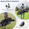 imageGoplus Golf Stand Bag Lightweight Golf Club Bag with 6 Way Top Dividers 8 Pockets Cooler Bag Rain Hood Dual Shoulder Strap Umbrella Holder Portable Golf Bag with Stand for Women MenBlack