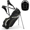 imageGoplus Golf Stand Bag Golf Club Bag 8 Way Top Dividers Cooler Bag 7 Zippered Pockets Adjustable Dual Strap Rain Hood 45LBS Lightweight Portable Golf Bag with Stand for Men Women