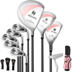 imageGoplus Complete Golf Club Set for Women 9 Pieces Golf Clubs with 1 Driver 3 Fairway 4 Hybrid 6 ampamp 7 ampamp 8 ampamp 9 ampamp P Irons Putter Head Covers Ladies Right Handed9 PCS wCart Bag  Pink