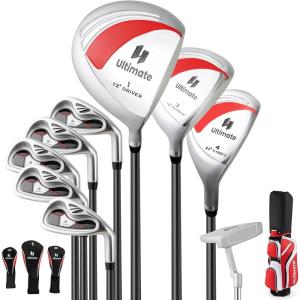 imageGoplus Complete Golf Club Set for Women 9 Pieces Golf Clubs with 1 Driver 3 Fairway 4 Hybrid 6 ampamp 7 ampamp 8 ampamp 9 ampamp P Irons Putter Head Covers Ladies Right Handed9 PCS wCart Bag  Red
