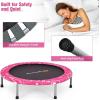 imageGoplus 36Inch Kids Trampoline Foldable Mini Rebounder with Full Covered Handle and Safety Pad Portable Toddler Fitness Trampoline for Indoor and Outdoor Max Load 330 LBSPink