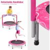 imageGoplus 36Inch Kids Trampoline Foldable Mini Rebounder with Full Covered Handle and Safety Pad Portable Toddler Fitness Trampoline for Indoor and Outdoor Max Load 330 LBSPink