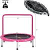 imageGoplus 36Inch Kids Trampoline Foldable Mini Rebounder with Full Covered Handle and Safety Pad Portable Toddler Fitness Trampoline for Indoor and Outdoor Max Load 330 LBSPink