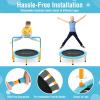 imageGoplus 36Inch Kids Trampoline Foldable Mini Rebounder with Full Covered Handle and Safety Pad Portable Toddler Fitness Trampoline for Indoor and Outdoor Max Load 330 LBSBaby Blue