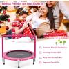 imageGoplus 36Inch Kids Trampoline Foldable Mini Rebounder with Full Covered Handle and Safety Pad Portable Toddler Fitness Trampoline for Indoor and Outdoor Max Load 330 LBSPink