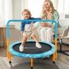 imageGoplus 36Inch Kids Trampoline Foldable Mini Rebounder with Full Covered Handle and Safety Pad Portable Toddler Fitness Trampoline for Indoor and Outdoor Max Load 330 LBSBaby Blue