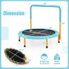 imageGoplus 36Inch Kids Trampoline Foldable Mini Rebounder with Full Covered Handle and Safety Pad Portable Toddler Fitness Trampoline for Indoor and Outdoor Max Load 330 LBSBaby Blue