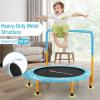 imageGoplus 36Inch Kids Trampoline Foldable Mini Rebounder with Full Covered Handle and Safety Pad Portable Toddler Fitness Trampoline for Indoor and Outdoor Max Load 330 LBSBaby Blue