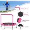 imageGoplus 36Inch Kids Trampoline Foldable Mini Rebounder with Full Covered Handle and Safety Pad Portable Toddler Fitness Trampoline for Indoor and Outdoor Max Load 330 LBSPink