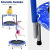 imageGoplus 36Inch Kids Trampoline Foldable Mini Rebounder with Full Covered Handle and Safety Pad Portable Toddler Fitness Trampoline for Indoor and Outdoor Max Load 330 LBSBlue