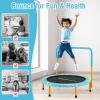 imageGoplus 36Inch Kids Trampoline Foldable Mini Rebounder with Full Covered Handle and Safety Pad Portable Toddler Fitness Trampoline for Indoor and Outdoor Max Load 330 LBSBaby Blue