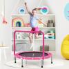 imageGoplus 36Inch Kids Trampoline Foldable Mini Rebounder with Full Covered Handle and Safety Pad Portable Toddler Fitness Trampoline for Indoor and Outdoor Max Load 330 LBSPink