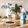 imageGoplus 36quot Mini Trampoline for Kids Toddler Trampoline with LED Lights Bluetooth Speaker Removable Handle Safe Padded Cover Indoor Outdoor Small Rebounder for Child Boys GirlsOrange  Car