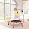 imageGoplus 36quot Mini Trampoline for Kids Toddler Trampoline with LED Lights Bluetooth Speaker Removable Handle Safe Padded Cover Indoor Outdoor Small Rebounder for Child Boys GirlsOrange  Car