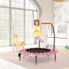 imageGoplus 36quot Mini Trampoline for Kids Toddler Trampoline with LED Lights Bluetooth Speaker Removable Handle Safe Padded Cover Indoor Outdoor Small Rebounder for Child Boys GirlsPink  Horse