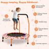 imageGoplus 36quot Mini Trampoline for Kids Toddler Trampoline with LED Lights Bluetooth Speaker Removable Handle Safe Padded Cover Indoor Outdoor Small Rebounder for Child Boys GirlsOrange  Car