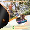 imageGoplus 36quot Mini Trampoline for Kids Toddler Trampoline with LED Lights Bluetooth Speaker Removable Handle Safe Padded Cover Indoor Outdoor Small Rebounder for Child Boys GirlsNavy  Space