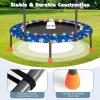 imageGoplus 36quot Mini Trampoline for Kids Toddler Trampoline with LED Lights Bluetooth Speaker Removable Handle Safe Padded Cover Indoor Outdoor Small Rebounder for Child Boys GirlsBlue  Astronaut