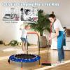 imageGoplus 36quot Mini Trampoline for Kids Toddler Trampoline with LED Lights Bluetooth Speaker Removable Handle Safe Padded Cover Indoor Outdoor Small Rebounder for Child Boys GirlsBlue  Astronaut