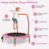 imageGoplus 36quot Mini Trampoline for Kids Toddler Trampoline with LED Lights Bluetooth Speaker Removable Handle Safe Padded Cover Indoor Outdoor Small Rebounder for Child Boys GirlsPink  Horse