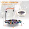 imageGoplus 36quot Mini Trampoline for Kids Toddler Trampoline with LED Lights Bluetooth Speaker Removable Handle Safe Padded Cover Indoor Outdoor Small Rebounder for Child Boys GirlsNavy  Space