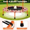 imageGoplus 36quot Mini Trampoline for Kids Toddler Trampoline with LED Lights Bluetooth Speaker Removable Handle Safe Padded Cover Indoor Outdoor Small Rebounder for Child Boys GirlsOrange  Car