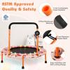 imageGoplus 36quot Mini Trampoline for Kids Toddler Trampoline with LED Lights Bluetooth Speaker Removable Handle Safe Padded Cover Indoor Outdoor Small Rebounder for Child Boys GirlsOrange  Car