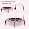 imageGoplus 36quot Mini Trampoline for Kids Toddler Trampoline with LED Lights Bluetooth Speaker Removable Handle Safe Padded Cover Indoor Outdoor Small Rebounder for Child Boys GirlsPink  Horse