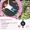 imageGoplus 36quot Mini Trampoline for Kids Toddler Trampoline with LED Lights Bluetooth Speaker Removable Handle Safe Padded Cover Indoor Outdoor Small Rebounder for Child Boys GirlsPink  Horse