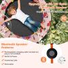 imageGoplus 36quot Mini Trampoline for Kids Toddler Trampoline with LED Lights Bluetooth Speaker Removable Handle Safe Padded Cover Indoor Outdoor Small Rebounder for Child Boys GirlsOrange  Car