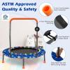 imageGoplus 36quot Mini Trampoline for Kids Toddler Trampoline with LED Lights Bluetooth Speaker Removable Handle Safe Padded Cover Indoor Outdoor Small Rebounder for Child Boys GirlsBlue  Astronaut