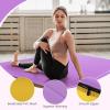 imageGoplus 4quot Thick Folding Gymnastic Mat 4ft x 4ft x 4in Thickened BiFold Fitness Mat with Carrying Handles ampamp PU Leather Cover Home Gym Tumbling Mat for Stretching Pilates Aerobics WorkoutsPurpleYellow