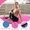 imageGoplus 4quot Thick Folding Gymnastic Mat 4ft x 4ft x 4in Thickened BiFold Fitness Mat with Carrying Handles ampamp PU Leather Cover Home Gym Tumbling Mat for Stretching Pilates Aerobics WorkoutsRoseBlue
