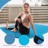 imageGoplus 4quot Thick Folding Gymnastic Mat 4ft x 4ft x 4in Thickened BiFold Fitness Mat with Carrying Handles ampamp PU Leather Cover Home Gym Tumbling Mat for Stretching Pilates Aerobics WorkoutsBlue