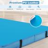 imageGoplus 4quot Thick Folding Gymnastic Mat 4ft x 4ft x 4in Thickened BiFold Fitness Mat with Carrying Handles ampamp PU Leather Cover Home Gym Tumbling Mat for Stretching Pilates Aerobics WorkoutsBlue