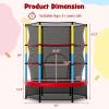 imageGoplus 55 Trampoline for Kids ASTM Approved Toddler Trampoline wSafety Enclosure Net Bouncy Jumping Mat Seamless Design Mini Recreational Rebounder for Indoor Outdoor BackyardColorful