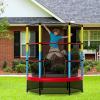 imageGoplus 55 Trampoline for Kids ASTM Approved Toddler Trampoline wSafety Enclosure Net Bouncy Jumping Mat Seamless Design Mini Recreational Rebounder for Indoor Outdoor BackyardColorful