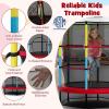 imageGoplus 55 Trampoline for Kids ASTM Approved Toddler Trampoline wSafety Enclosure Net Bouncy Jumping Mat Seamless Design Mini Recreational Rebounder for Indoor Outdoor BackyardColorful