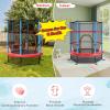 imageGoplus 55quot Trampoline for Kids 46 FT Mini Toddler With ASTM Certified Enclosure Net Safety Pad NoGap Design Indoor Outdoor Recreational for ChildrenNavyRed
